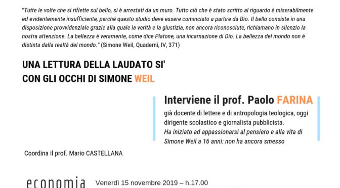 L’enciclica Laudato Si’, con gli occhi di Simone Weil